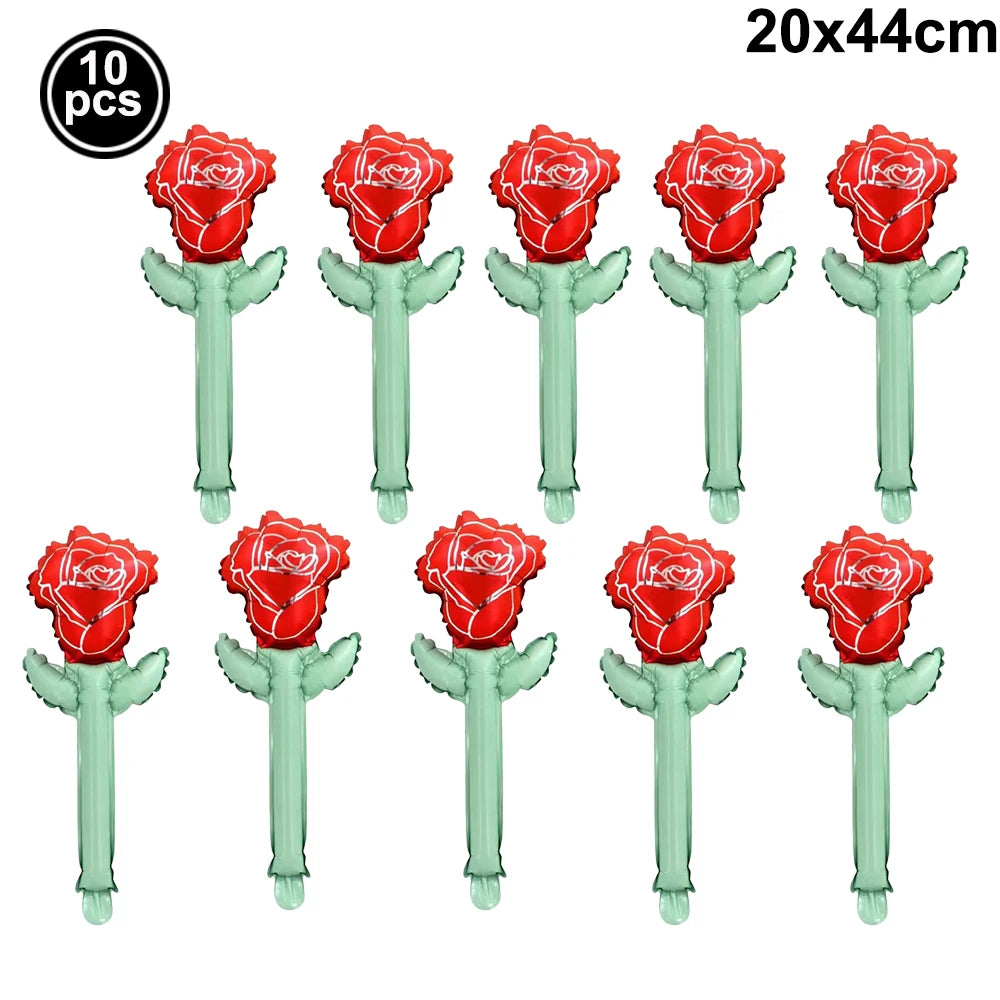 Les ballons en forme de cœur ❤️, de rose 🌹 et de nounours 🧸 des Roses de Sarah